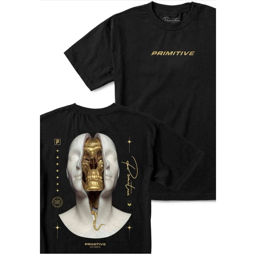 PRIMITIVE IMPERIAL T-SHIRT BLACK GOLD Mens XL